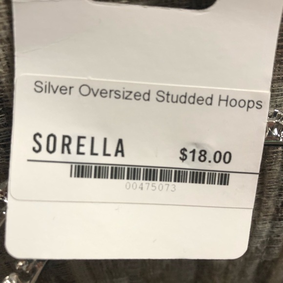 Hoop earrings. Faux diamond. Silver color. 4” diameter - Picture 3 of 3